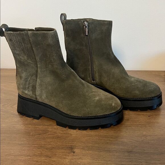 Vince Camino Olive Green Suede Women's Boots US 7.5 - Picture 1 of 7